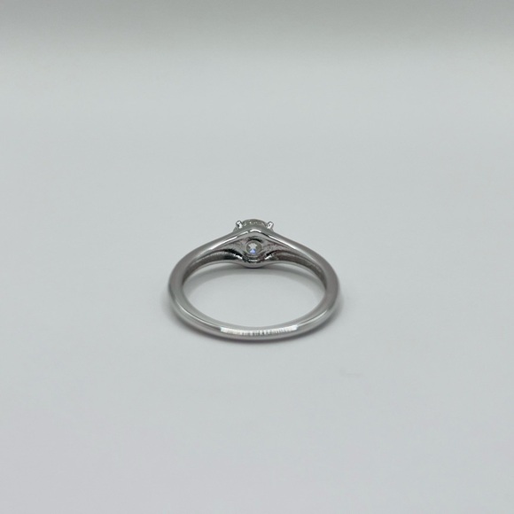 Moissanite Solitaire Sterling Silver Ring - Picture 4 of 7
